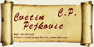 Cvetin Pejković vizit kartica